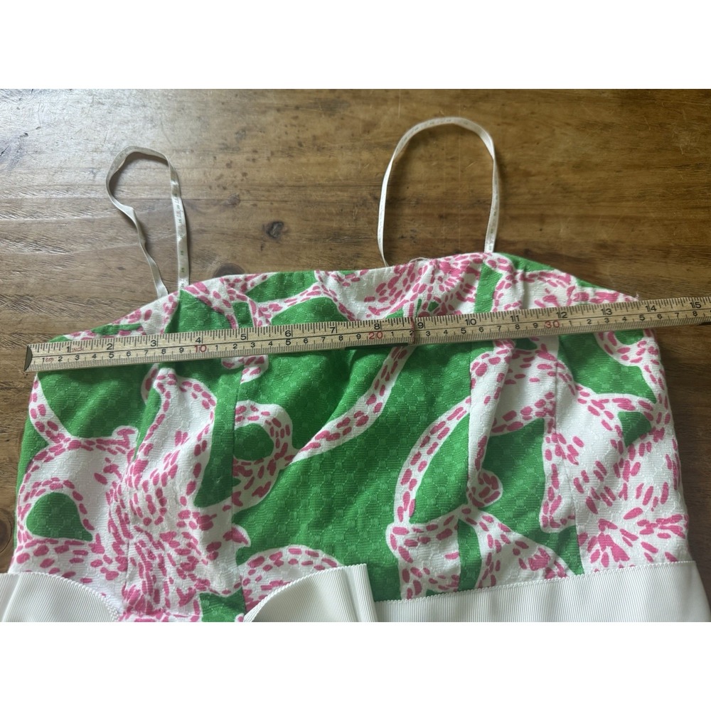 Lilly Pulitzer Amberly Strapless Dress Prep Green Pink Twinkle Floral Sz 2 - Picture 11 of 14